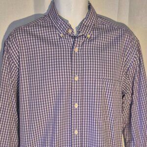 J. Ashford dress shirt, sueded cotton, classic design in white-purple size LG.